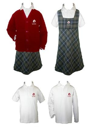 A set of two uniforms for the school.